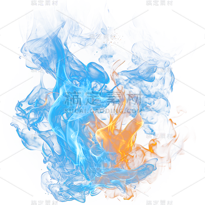 通用蓝色火焰火花免抠元素