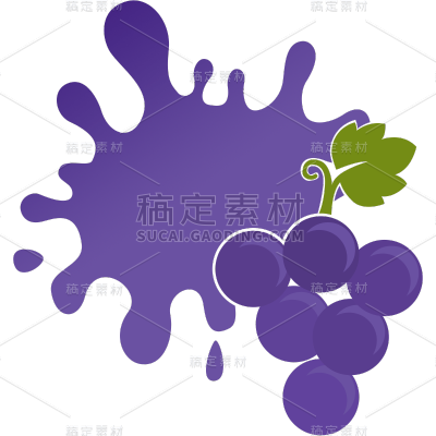 果蔬系列通用葡萄果汁图标贴纸