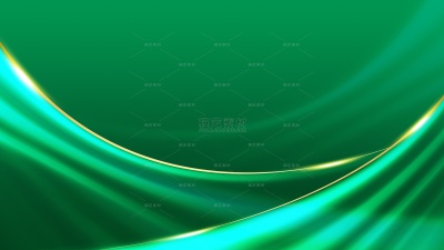 背景系列绿金色抽象曲线背景