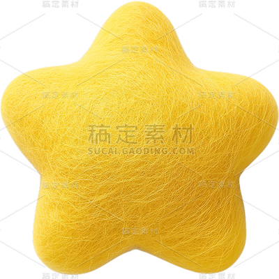 装饰通用3D毛毡星星元素素材