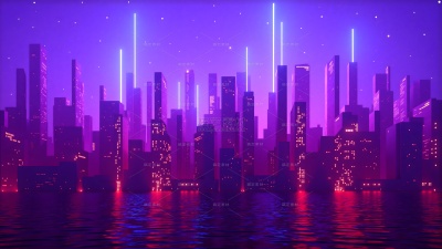 常规内容-建筑系列氛围感夜晚城市建筑
