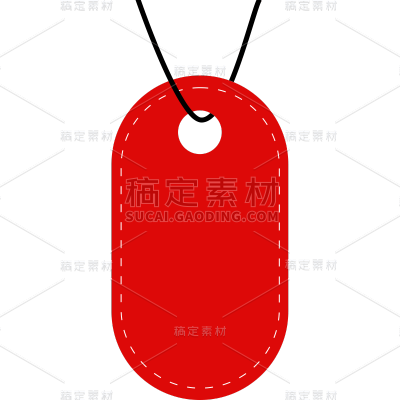 促销通用简约红色吊牌标签元素素材