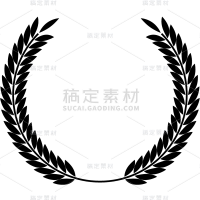 植物通用黑色麦穗边框元素素材