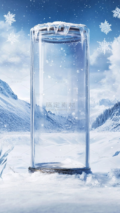 冬天创意展台X虚拟自然背景