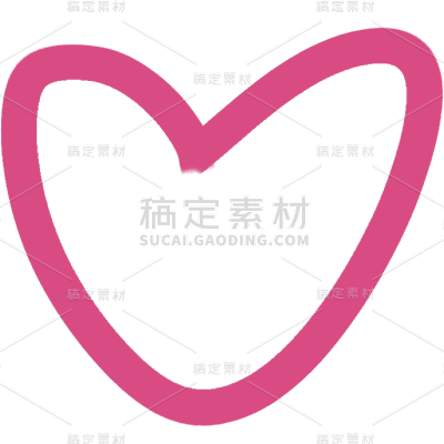 马克笔涂鸦手帐风简单标记爱心标记贴纸