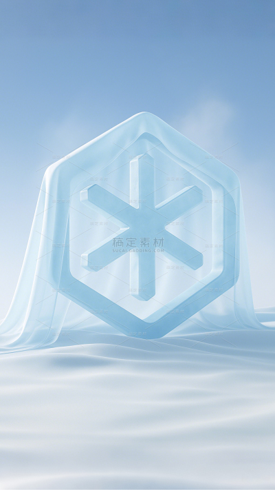 特效系列创意光滑布料雪花背景