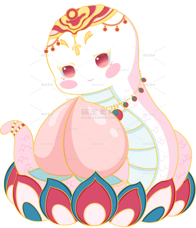 蛇年春节过年新年国风敦煌风蛇元素素材
