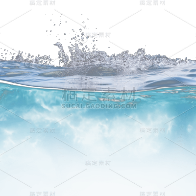 蓝色水面水花