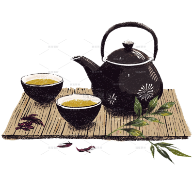 饮品系列国风手绘茶具组合