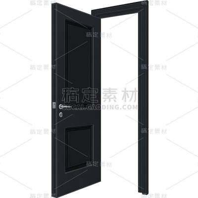 家居系列-通用-写实深色带格门贴纸 