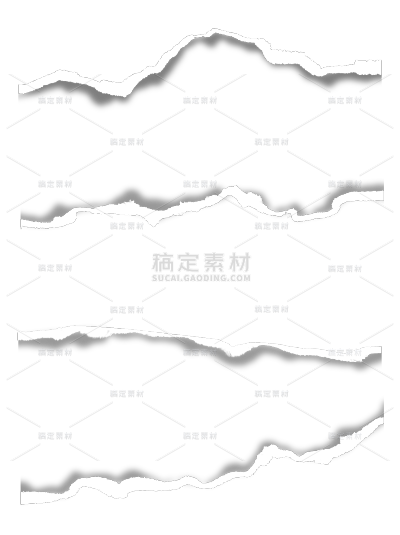 常规条状撕纸边缘组合贴纸元素素材