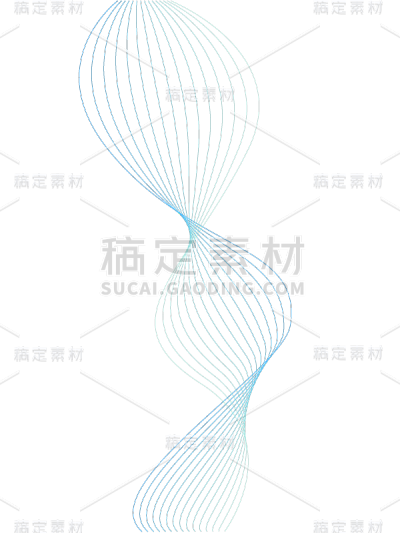 简约蓝色曲线线条元素