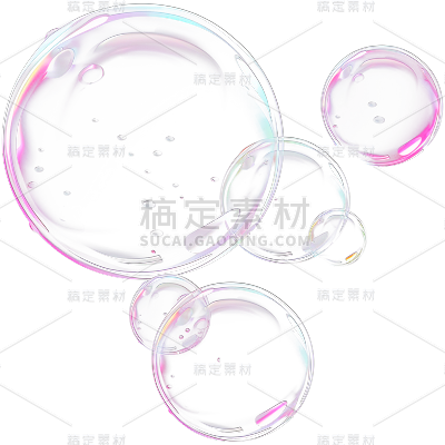 特效通用多个彩虹气泡元素素材