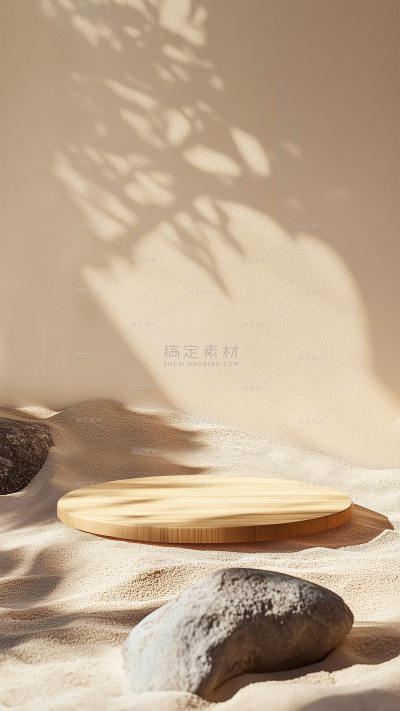 常规背景系列风光实景感沙子岩石展台光影背景