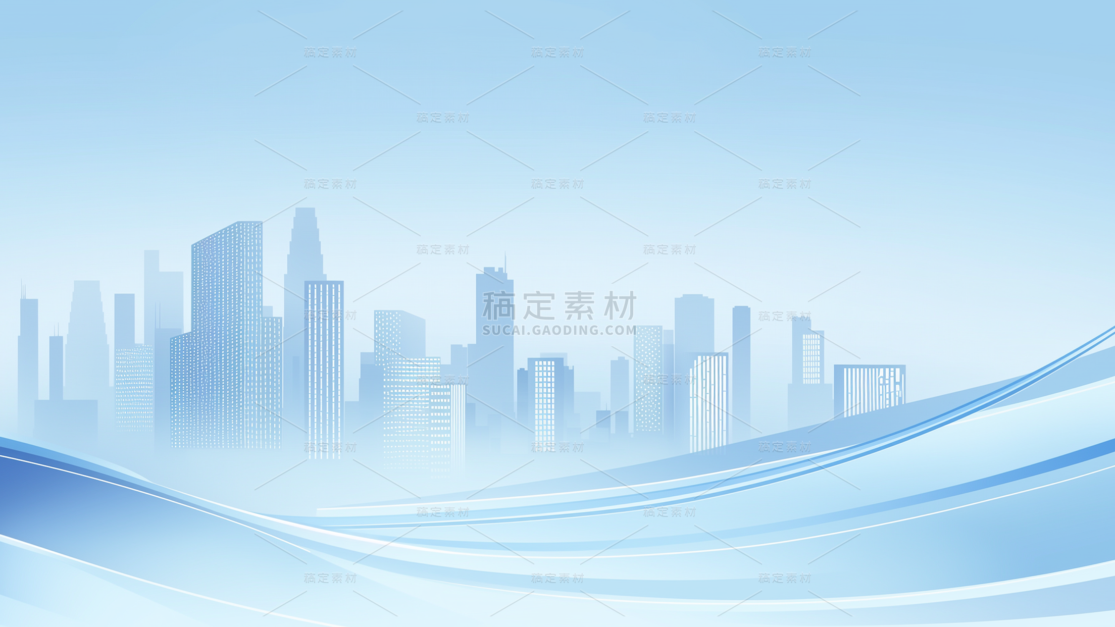 科技风系列科技城市-简约城市通用背景素材