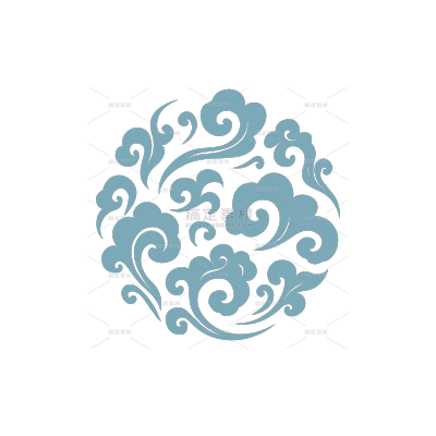 中国风矢量蓝色云纹花纹元素（td）