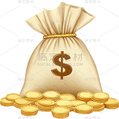 图标系列一布袋美元钱币标志