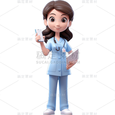 3D护士系列人物贴纸