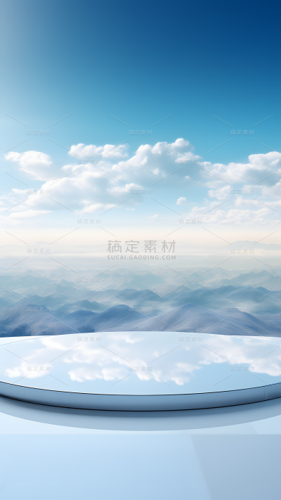 通用天空展台蓝色背景
