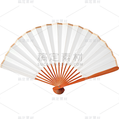 中国风通用实景空白扇子元素素材