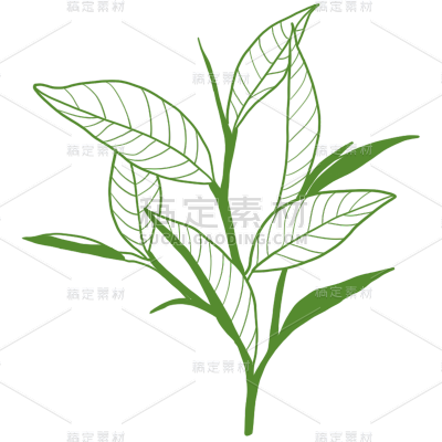 叶子元素古风贴纸