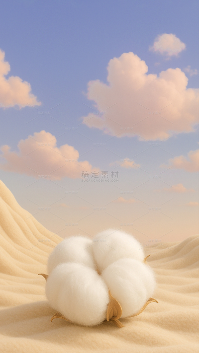 常规背景系列实景感棉花摇粒绒沙漠云朵背景