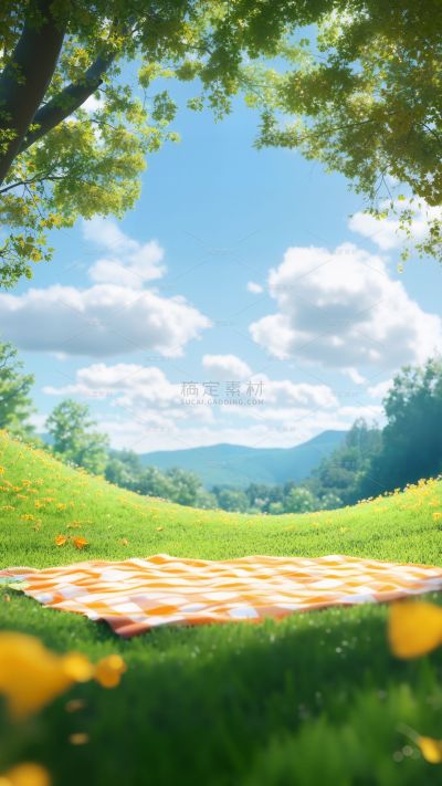 风光系列实景蓝天草地场景背景