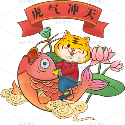 喜庆春节虎年吉祥语虎气冲天