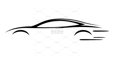 交通系列插画风黑色汽车线稿（td）
