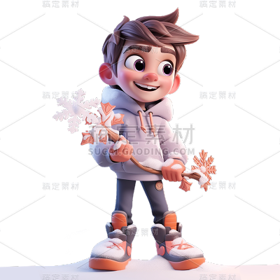 冬天冬季滑雪运动人物元素