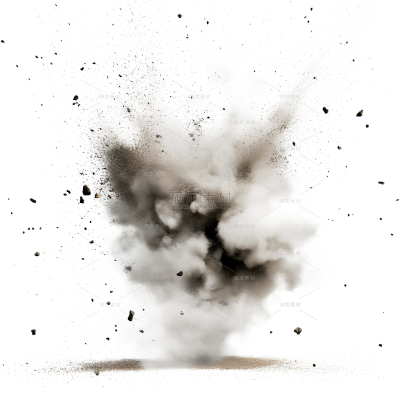 特效系列写实灰色爆炸烟雾元素