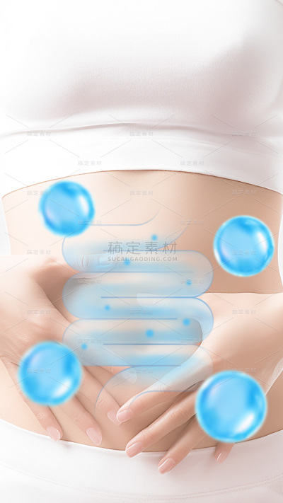 医疗系列写实真人呵护肠胃健康