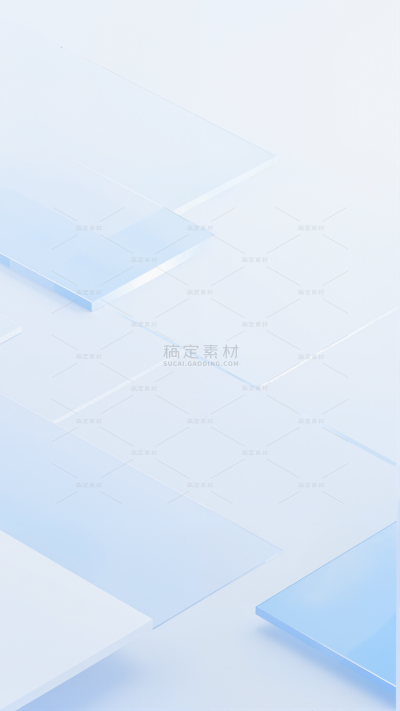 科技风系列几何风蓝色渐变玻璃质感几何背景