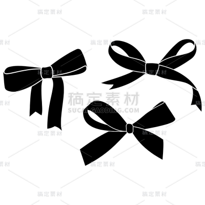 装饰系列矢量蝴蝶结装饰图标组合（td）