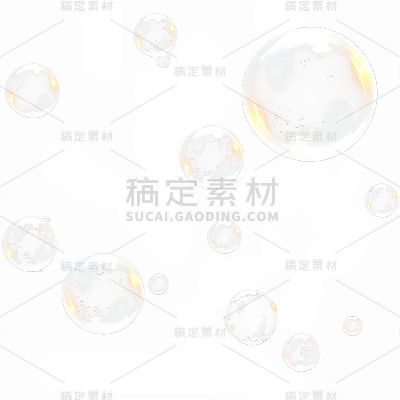 通用白色透明气泡冒泡元素贴纸