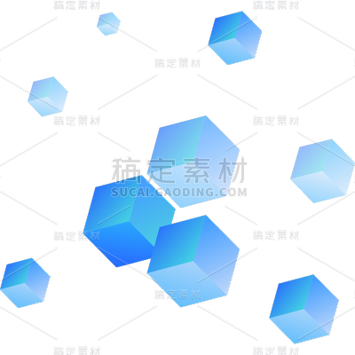 通用元素蓝色科技风立体方块元素