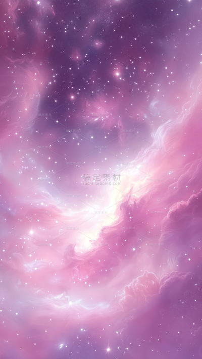 风光系列梦幻感粉紫色星云背景