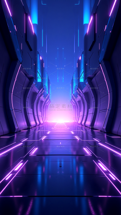 背景系列未来感建筑中心渐变光背景