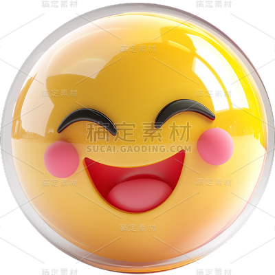 图标系列-通用-3D笑脸+玻璃罩贴纸