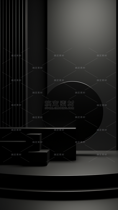 3D三维立体空间黑色背景