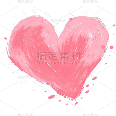 手绘风格粉红爱心静态贴纸