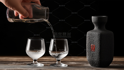 常规通用把酒从大杯子倒进小杯子场景图