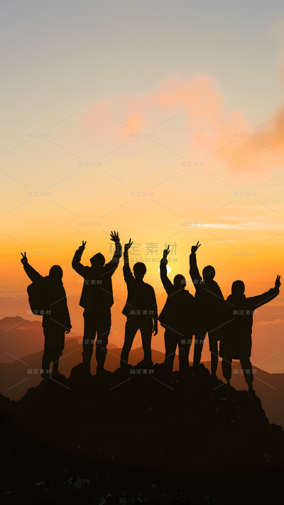 五四青年节通用人物登山背影背景场景图片素材
