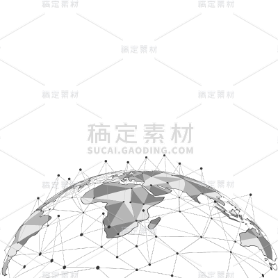 交通系列世界地图地球形状三角连接线贴纸