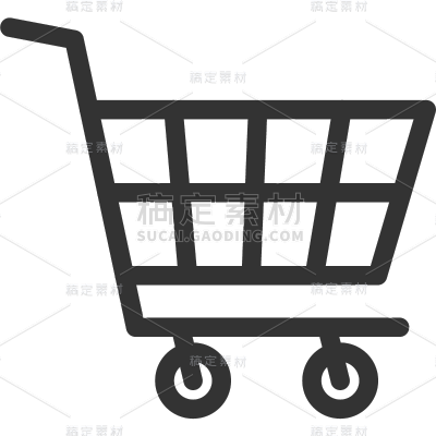 促销通用矢量黑色购物车图标元素素材