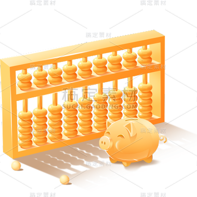 金融金算盘插画贴纸套装
