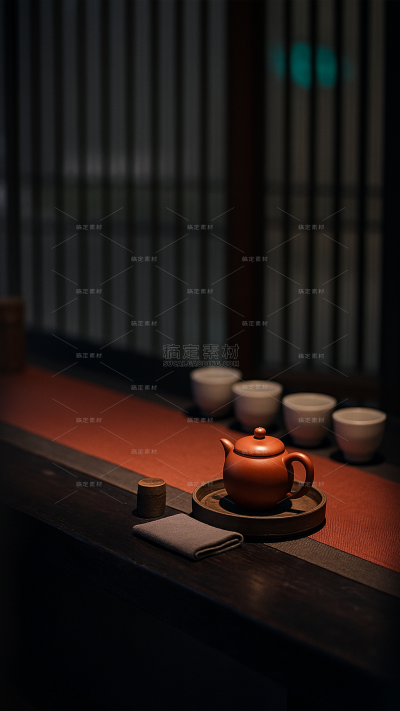 背景系列实景感中式茶道（td）