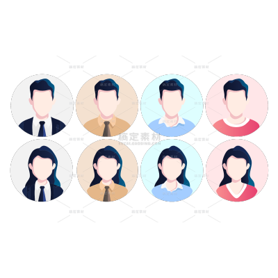 图标系列矢量办公职场人物头像互联网商务图标组合（td)