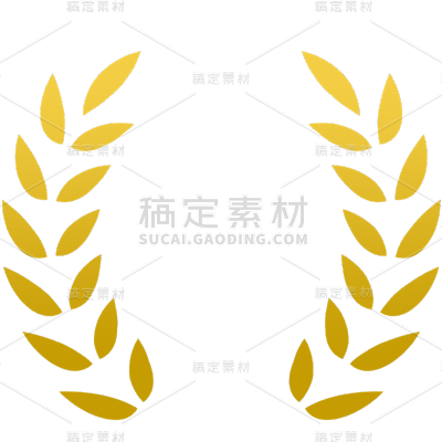 通用麦穗椭圆圆框边框金色贴纸元素素材