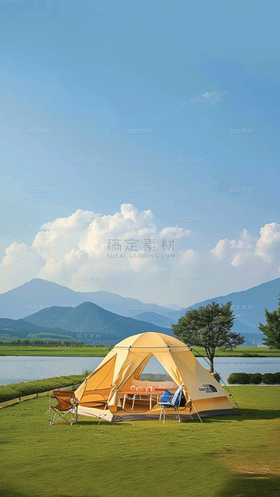 通用实景帐篷露营背景素材